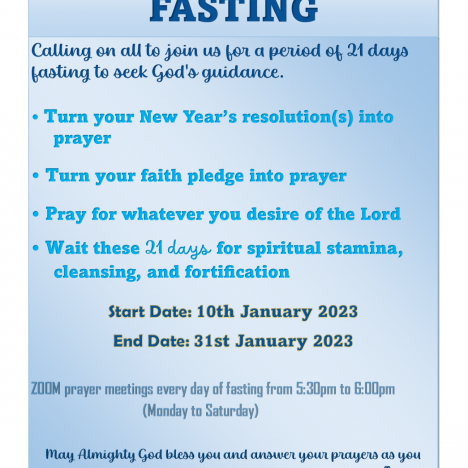 21 Days Fasting – 10012023